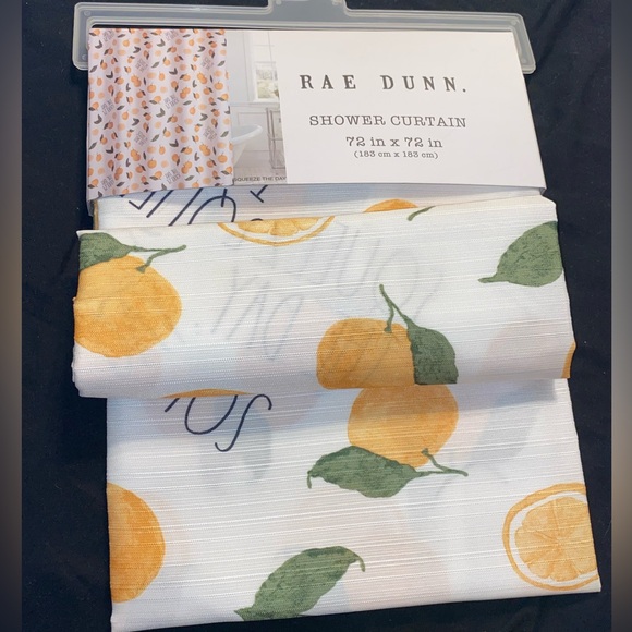 🍊RAE DUNN citrus fabric shower curtain, Blessed design, NWT, original packaging - Picture 5 of 15